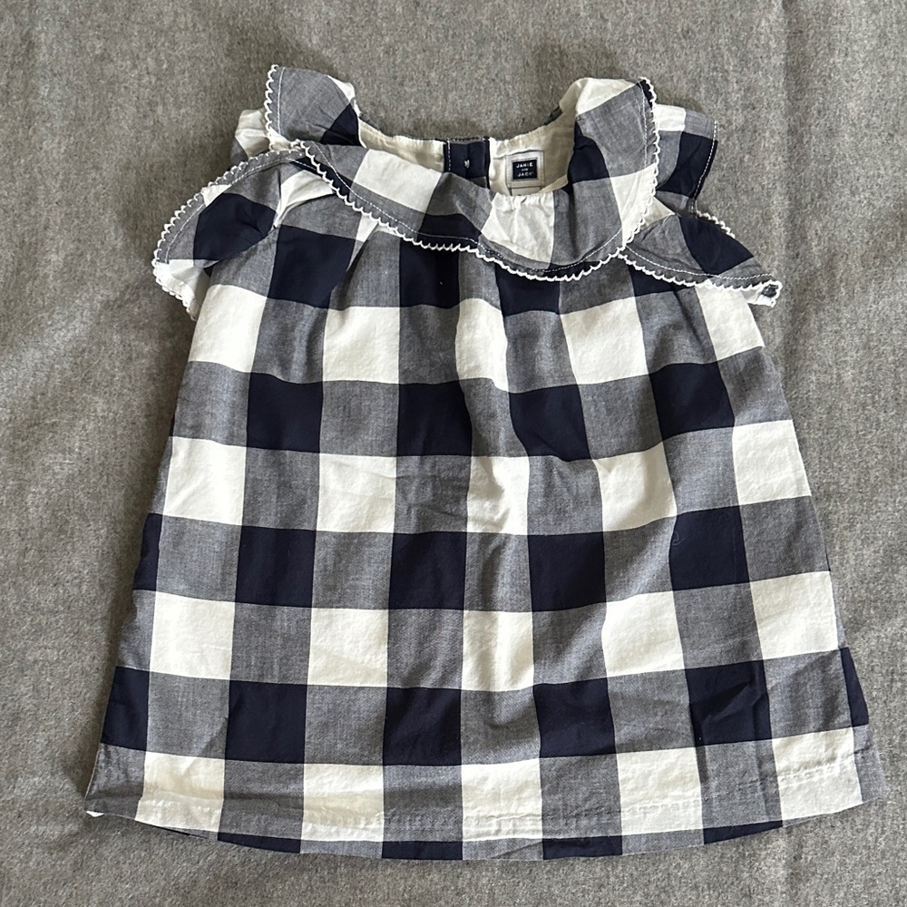 Janie and Jack  6-12 M Navy and White Checkered Dress